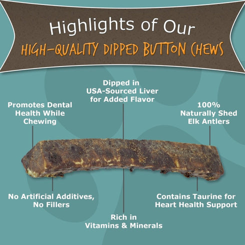 Paws & Co Beef Liver Dipped Split Elk Antler Chews Large for Dogs 6.25" - Poudre Pet and Feed Supply
